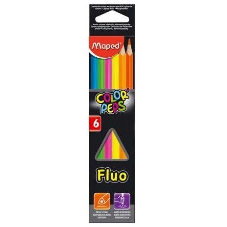 MAPED Color'Peps Fluo neon háromszögletű 6db-os színes ceruza készlet