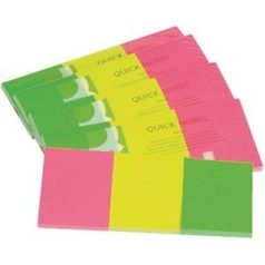   Q-CONNECT öntapadós jelölőcímke 38x51mm, 3 neon szín x 50 lapos