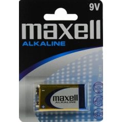 9V elem, 1db-os, MAXELL 6LR61, alkáli, tartós, bliszteres